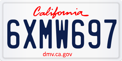 CA license plate 6XMW697
