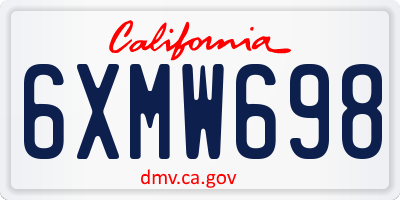 CA license plate 6XMW698