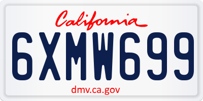 CA license plate 6XMW699