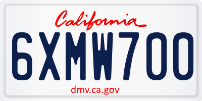 CA license plate 6XMW700