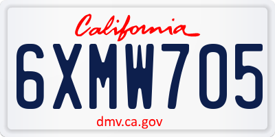 CA license plate 6XMW705