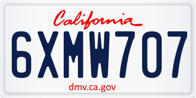 CA license plate 6XMW707