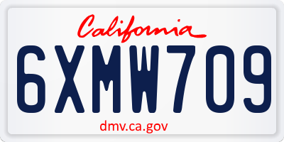 CA license plate 6XMW709