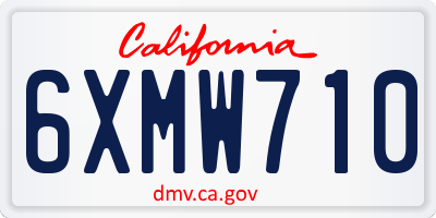 CA license plate 6XMW710