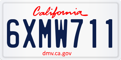 CA license plate 6XMW711