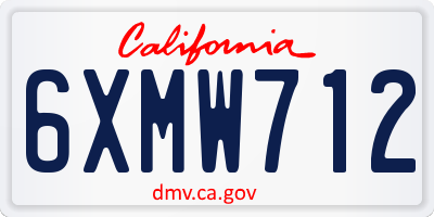 CA license plate 6XMW712