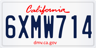 CA license plate 6XMW714