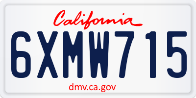 CA license plate 6XMW715