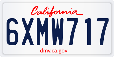CA license plate 6XMW717