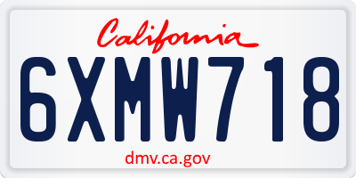 CA license plate 6XMW718