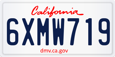 CA license plate 6XMW719