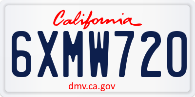 CA license plate 6XMW720