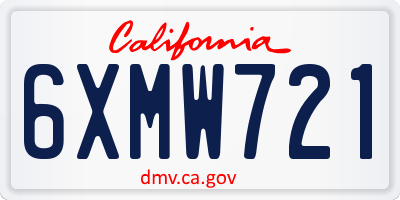 CA license plate 6XMW721
