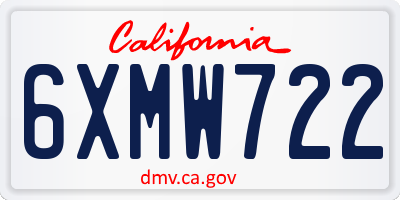 CA license plate 6XMW722