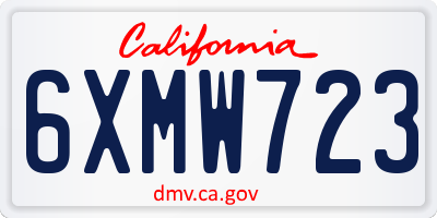 CA license plate 6XMW723