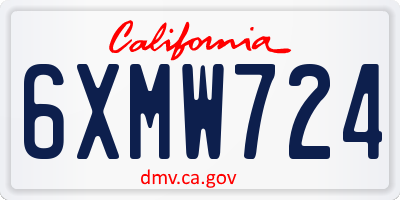 CA license plate 6XMW724