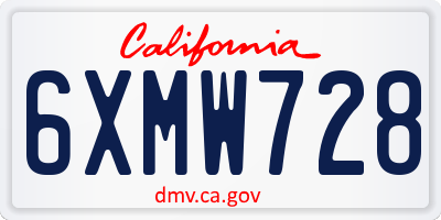 CA license plate 6XMW728
