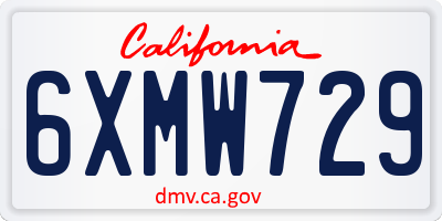 CA license plate 6XMW729