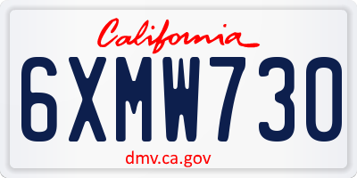CA license plate 6XMW730