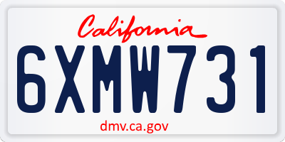 CA license plate 6XMW731