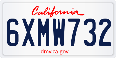 CA license plate 6XMW732