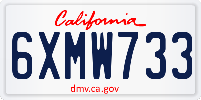 CA license plate 6XMW733