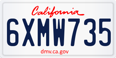 CA license plate 6XMW735
