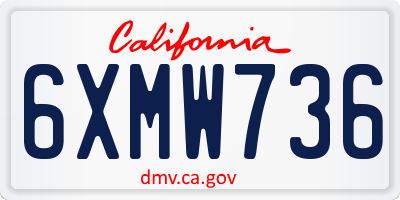 CA license plate 6XMW736