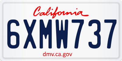 CA license plate 6XMW737