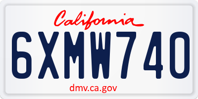 CA license plate 6XMW740