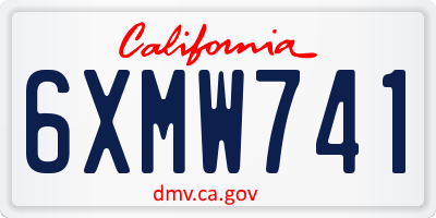 CA license plate 6XMW741