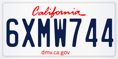 CA license plate 6XMW744