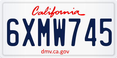 CA license plate 6XMW745