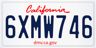 CA license plate 6XMW746