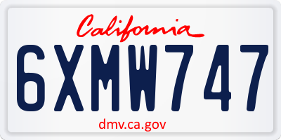 CA license plate 6XMW747