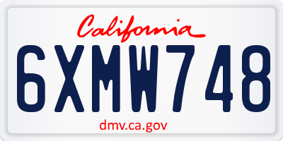 CA license plate 6XMW748