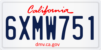 CA license plate 6XMW751
