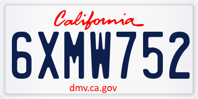 CA license plate 6XMW752