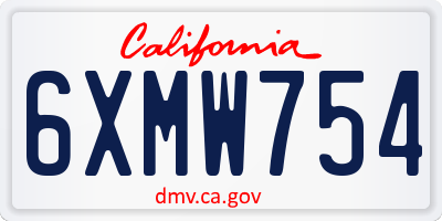 CA license plate 6XMW754