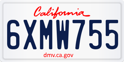CA license plate 6XMW755