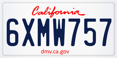 CA license plate 6XMW757