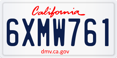 CA license plate 6XMW761
