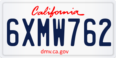 CA license plate 6XMW762