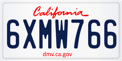 CA license plate 6XMW766
