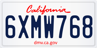 CA license plate 6XMW768