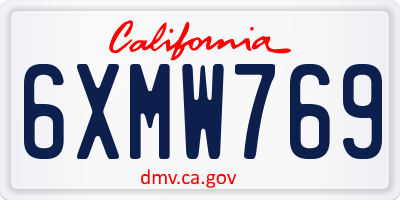 CA license plate 6XMW769