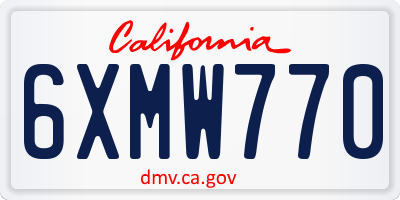 CA license plate 6XMW770