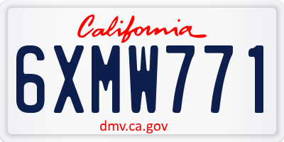 CA license plate 6XMW771