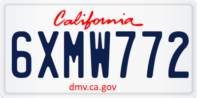 CA license plate 6XMW772