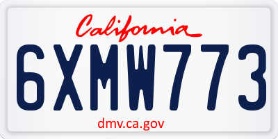 CA license plate 6XMW773